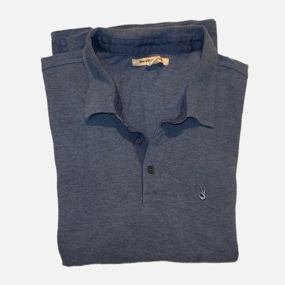 John Varvatos Other - John Varvatos Victor Blue Slub Cotton Polo Men’s XL Short Sleeve Casual Shirt